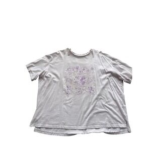 Disney Parks Mickey Minnie Character Grid Graphic Tee White Lavender Women's 1X